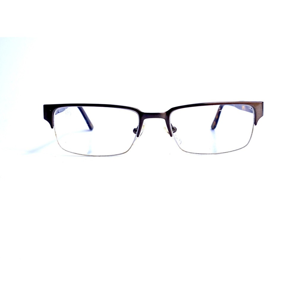 Versace Brown Metal Rectangular Tortoise Eyeglasses Italy MOD 1184 1269 53 18